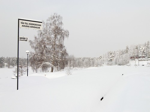 winter white snow tree station sign sweden schweden railway sverige 2010 västmanland kicki bergslagen engelsberg kärrgruvan spår3 svenskaamatörfotografer ängelsberg kh67