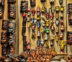 Hand-carved Wooden Masks And Figures