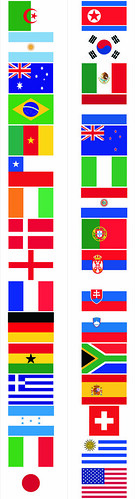 flags from the 2010 world cup (pegate con tu equipo!)