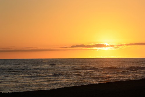 sunset beach water hawaii kauai