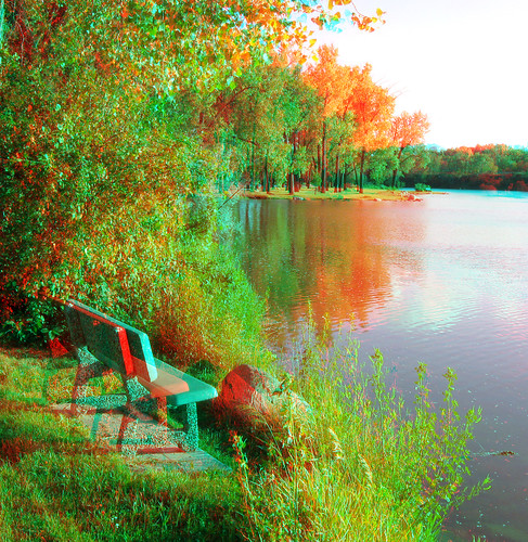 park lake stereoscopic stereophoto 3d anaglyph iowa cherokee redcyan 3dimages 3dphotos 3dpictures stereopicture