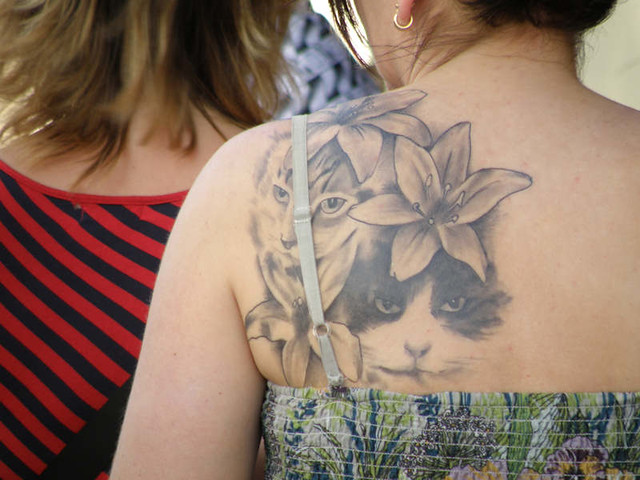 Lady with Cat Tattoo