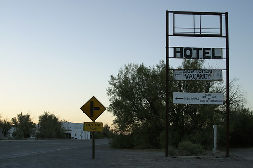ca sunset signs hotel twilight desert dump deathvalley desolate vacancy ruined deathvalleyjunction