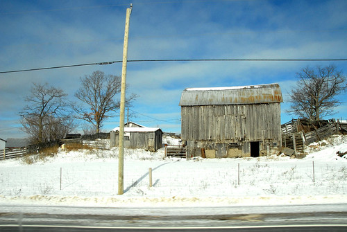ontario canada barn roadside snowylandscape