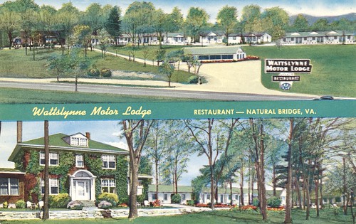 vintage virginia motel lodge naturalbridge motor handcolored aaa dualview wattslynne