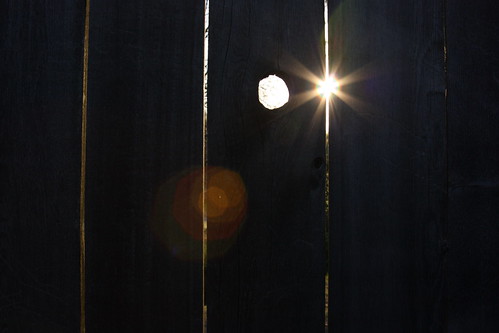 sunset fence outside lensflare