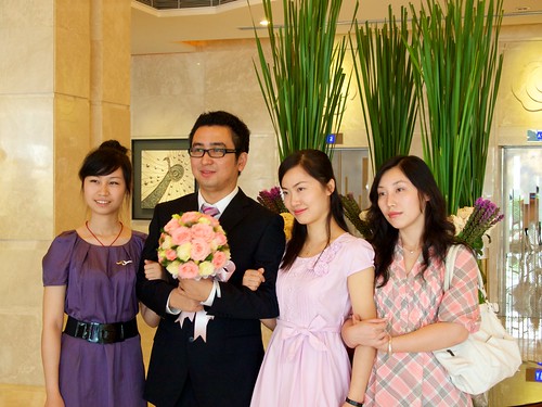 Groom with sisters