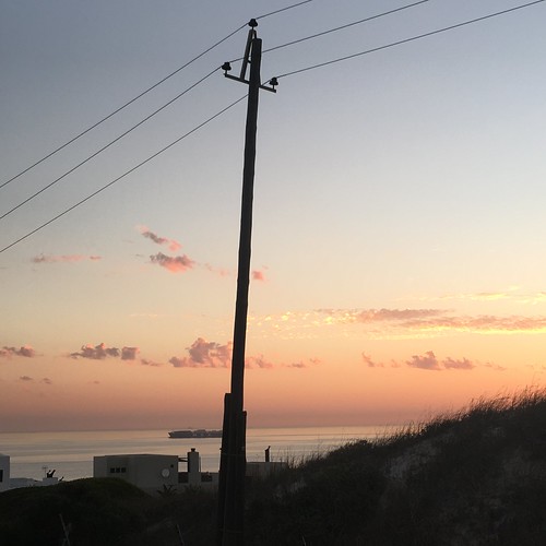 sunset pink clouds pylon 2017 westbeach capetown southafrica sea blouberg wires silhouette april