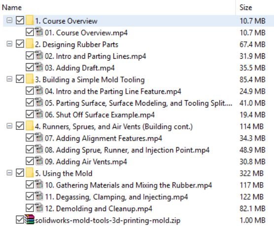 download SOLIDWORKS Mold Tools 3D Printing a Mold course