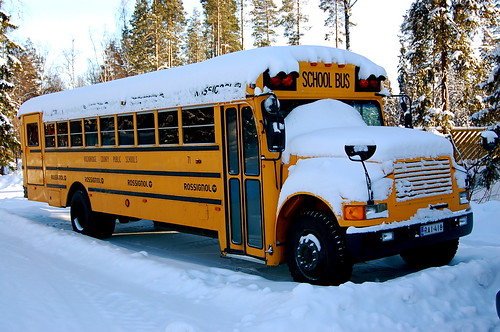 winter snow bus schoolbus