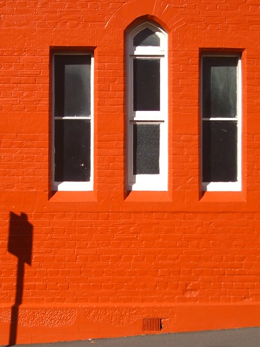 windows shadow red wall architecture australia tasmania hobart batterypoint communityhall hampdenroad