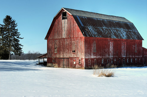 winter ohio red snow barn rural landscape geotagged nikon raw nef farm country rustic weathered hdr gothicwindows tonemapped photomatixpro d3s starkcountyohio nikongp1 nikkor70200f28vrii