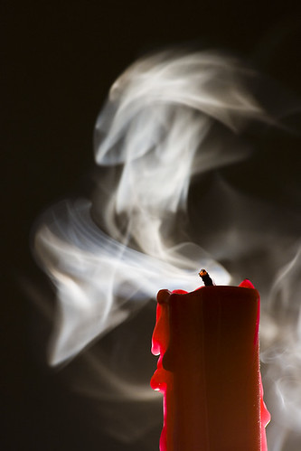 life red stilllife dark still candle smoke here comes