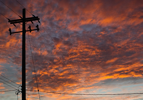 sunset orange cloud outside flickr pole powerlines