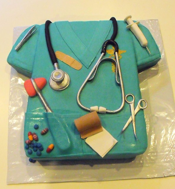 Nurse Cake w/ edible medical supplies