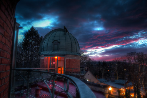 sonnenuntergang wolken bamberg astro observatorium abendrot kuppel sternwarte astronomie praktikum remeis