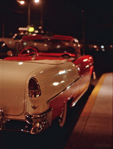 red white chevrolet belair film car interesting nightshot bokeh 55chevy comegowithme delvikings1957