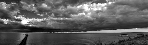 bw panorama water clouds landscape bay nikon 1855mm nikkor boathouse hdr chesapeke d5000