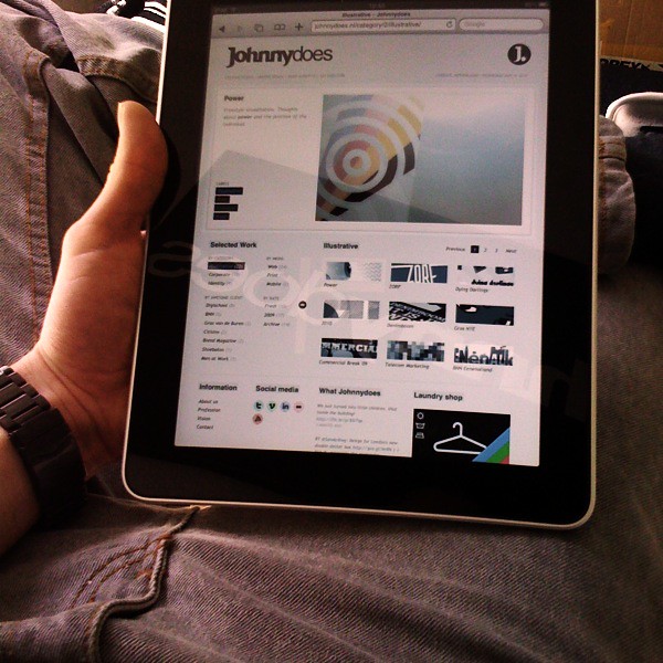Johnnydoes website on iPad