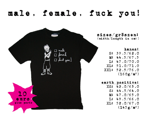 .male, female, fuck you! (t-shirt)