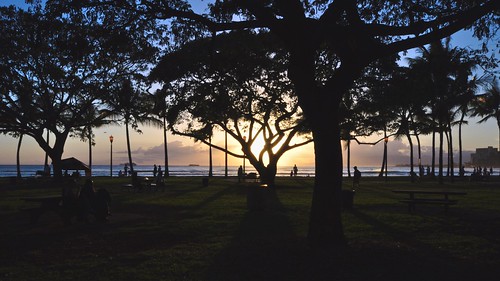 Sunset Silhouette Waikiki Beach