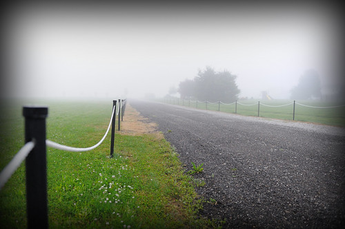 road ohio mist fog fence landscape geotagged nikon raw nef cs5 d3s starkcountyohio nikkor2470f28 nikongp1