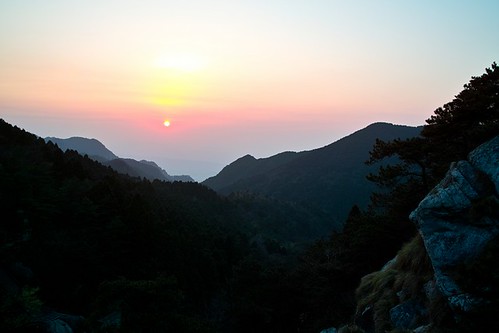 sunset sun mountains lushan jiangxi jiujiang guling mountlu