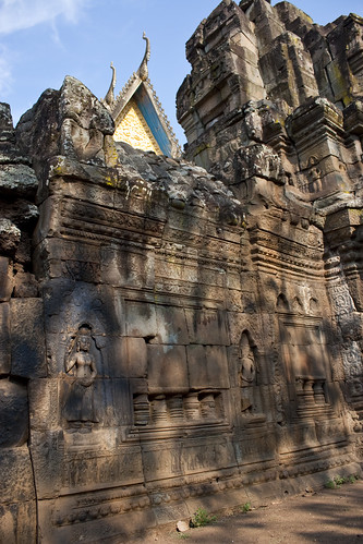 city architecture religious temple town mixed ruins asia cambodia southeastasia cambodian khmer buddhist sacred kh wat carvings apsara oldnew mekongriver kampuchea inuse kampongcham watnokor kompongcham angkorbahjay