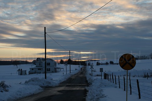 road sunset sky sun snow set clouds scenery country scenic