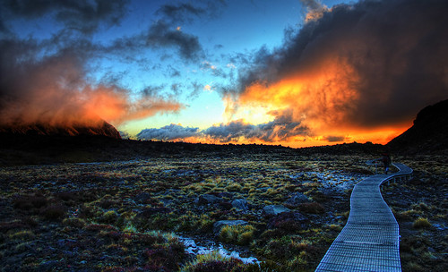 sunset newzealand mountains landscape geotagged hiking tongariro tramping hdr geo:lat=3913938 geo:lon=175641517