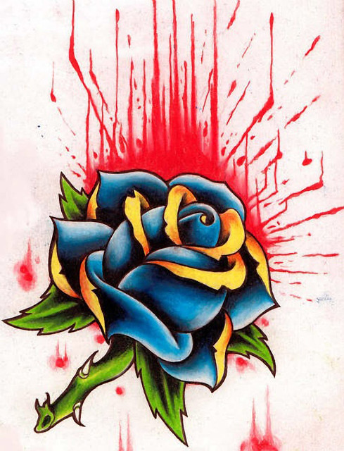 Bleeding Rose Tattoo Design By Ravenkiokoshietu Flickr Photo Sharing.