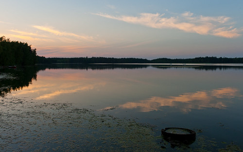 sunset summer lake reflection water finland landscape kaarina littoinen littoistenjärvi d700 2470mmf28g