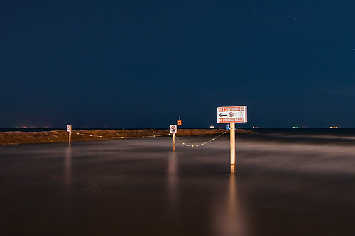galveston night texas jetty
