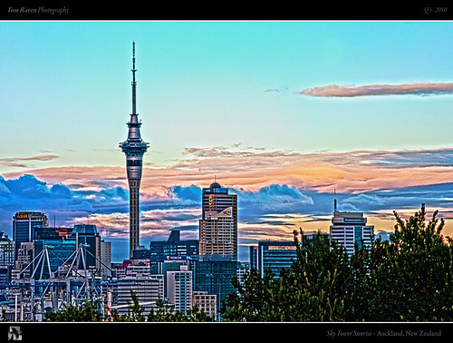 morning sky sun skyline clouds sunrise cityscape auckland skytower hdr tomraven updatecollection aravenimage q32010