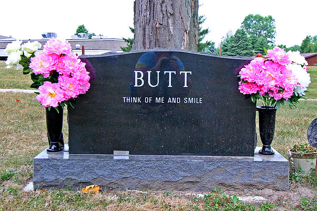 Butt Gravestone - Think of Me and Smile