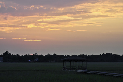 sunset red vacation sc creek dock southcarolina calm serene marsh pawleysisland