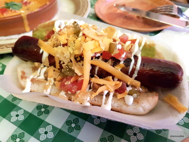 Hotdogueros (bacon wrapped hotdog) "Nacho"