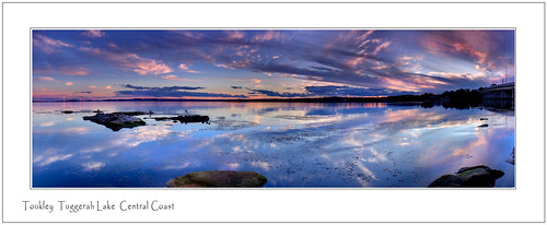 sunset sky panorama reflection water australia