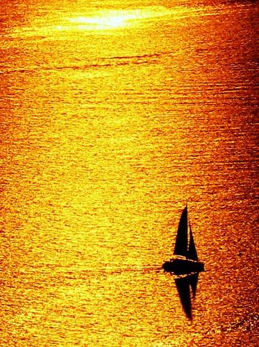 sunset sun gold sailing silhouettes santorini greece aegeansea flipmode79
