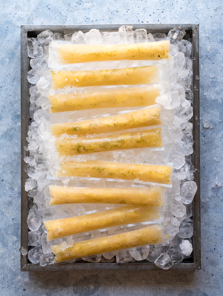 Boozy Pineapple Sweet Tea Ice Pops www.pineappleandcoconut.com