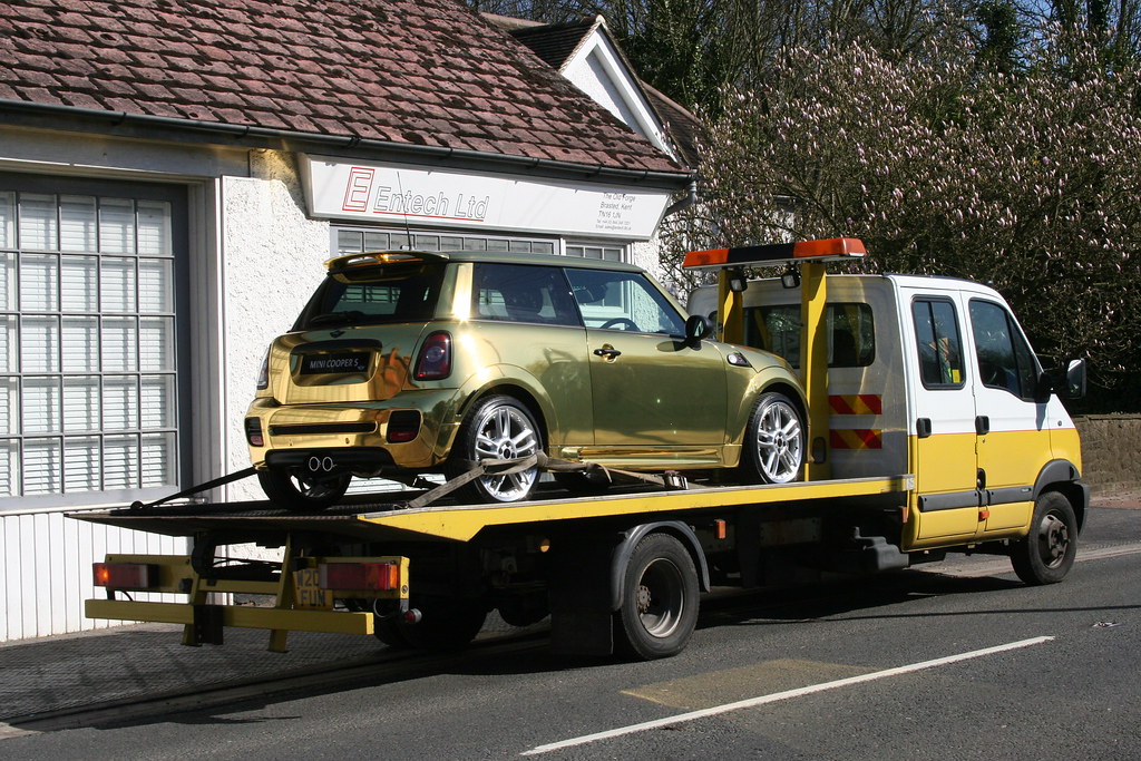 Gold-plated Mini Cooper S at Seal,Kent,UK on 8th April 2010