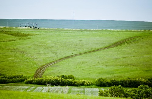 foothills tractor farm tracks farmland alberta agriculture grasslands
