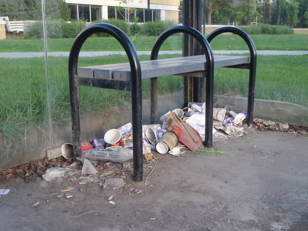 Image result for bus stop litter