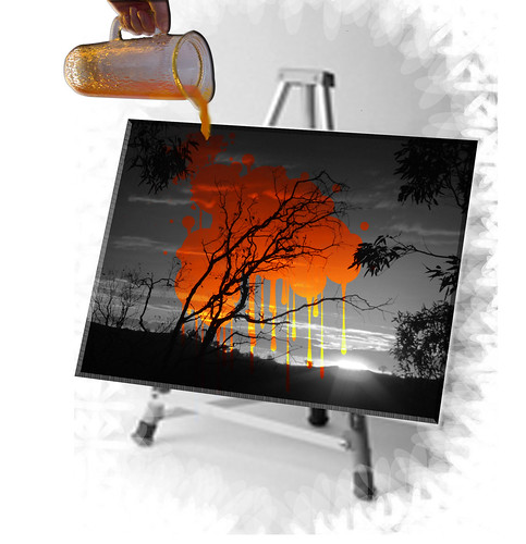 sunset photoshop painting quadro bwcolour art2010