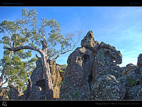wood sky tree rock stone mystery geotagged rocks australia victoria eucalyptus hdr hangingrock picnicathangingrock fbdg thingsofstoneandwood tomraven updatecollection aravenimage q32010 geo:lat=37327655 geo:lon=144594968