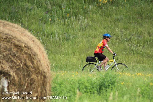 minnesota bike bicycle us tour unitedstates roadside friday day5 rider garfield view2 2010 mstram centrallakestrail 20100730 rider193