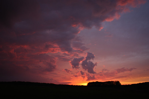 sunset orange clouds landscape purple michigan traversecity