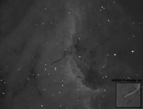 dark stream space jet pelican telescope nebula astrophotography astronomy Astrometrydotnet:status=solved Astrometrydotnet:version=14400 hh555 Astrometrydotnet:id=alpha20100935950278
