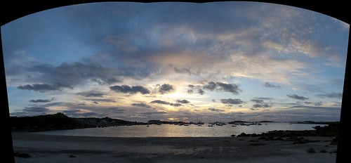 sunset panorama beach clouds stmarys islesofscilly hugin portmellon