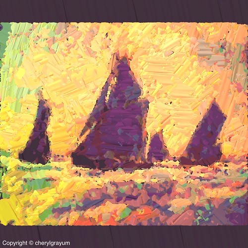 sunset sea finger painted brushes layers sailboats iphone paintme photofx